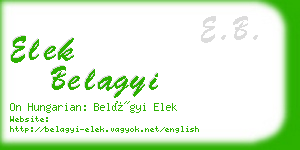 elek belagyi business card